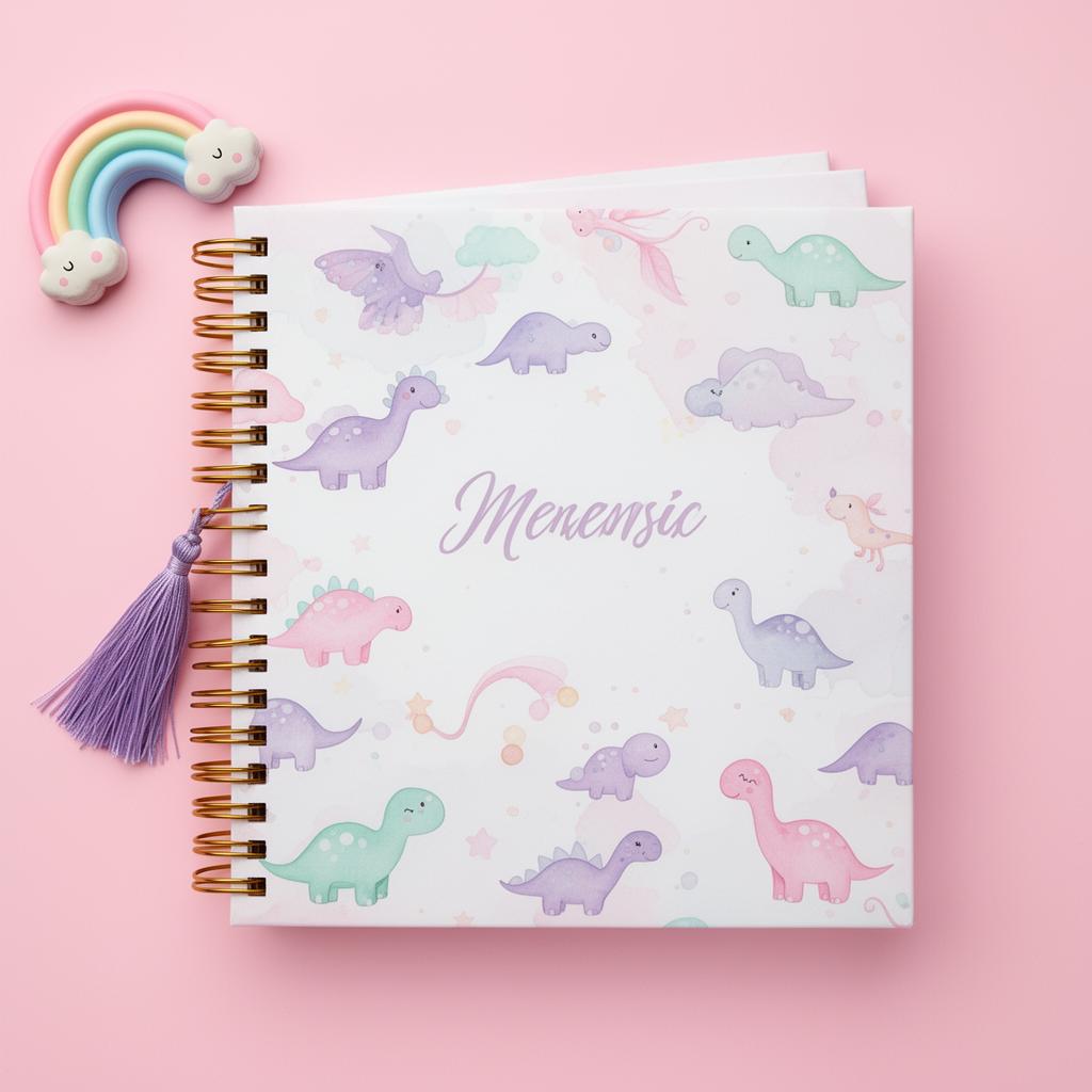 Caderno aberto com bordas douradas e papéis marmorizados